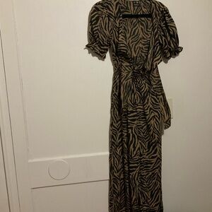 Zebra Print Wrap Romper